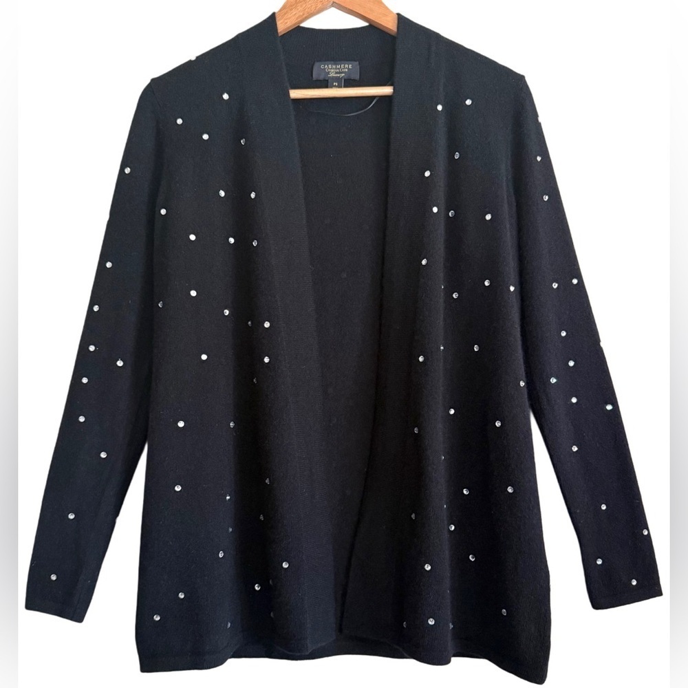 CHARTER CLUB 100% Cashmere Preppy Soft Lightweight Festive Sweater Cardigan SP